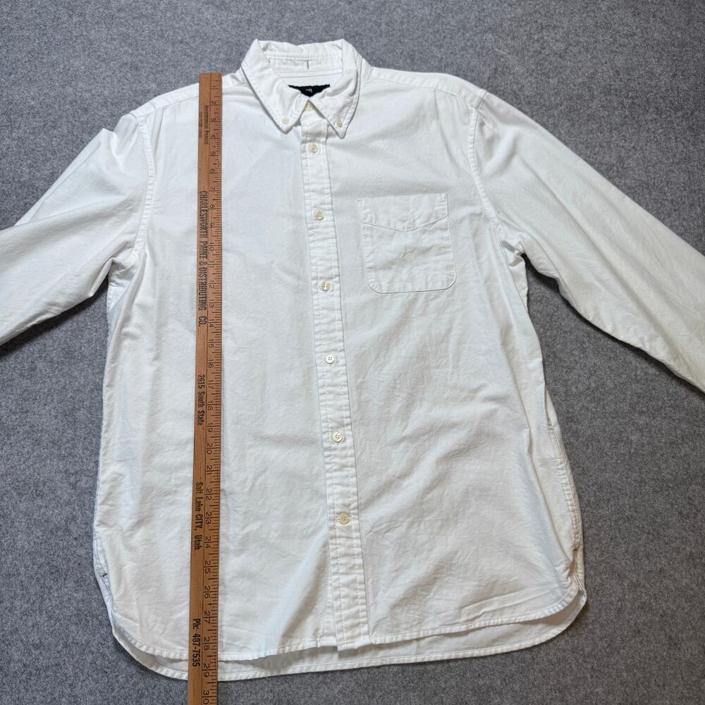 Banana Republic Shirt Mens M White Oxford Standard Fit Cotton Long Sleeve - Picture 7 of 11